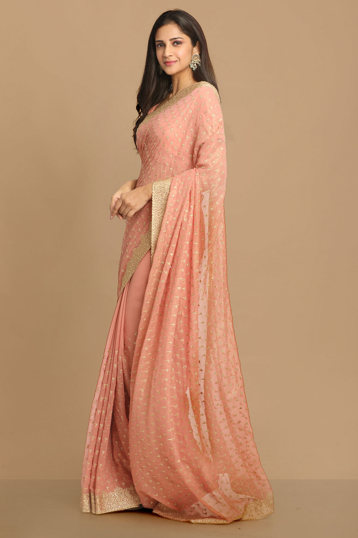 Georgeous Pink Saree image number 4